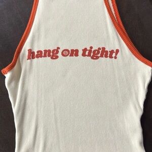 Harley-Davidson Cream and Orange Ribbed Tank Top